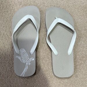Andaz Grey Flip Flops with White Straps